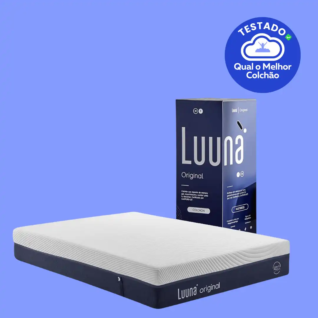 Colchão Luuna Original Casal, Espuma Viscoelástica Alta Densidade, Suporte e Ergonomia, Tratamento Anti Ácaros, Firme Confortável