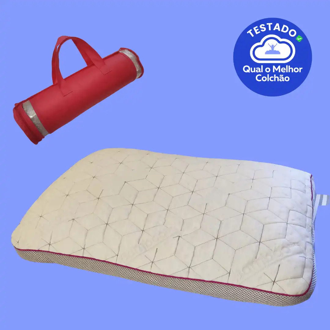 Travesseiro Ajustável - I wanna sleep - Snow®, flocos de espuma removíveis para controle da altura.