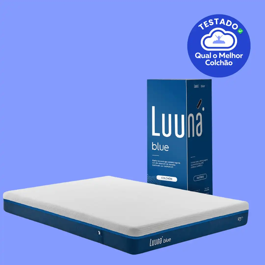 Colchão Luuna Blue Casal, Espumas Certificadas, Suporte e Conforto, Firme Confortável, 138cm x 188cm x 20cm