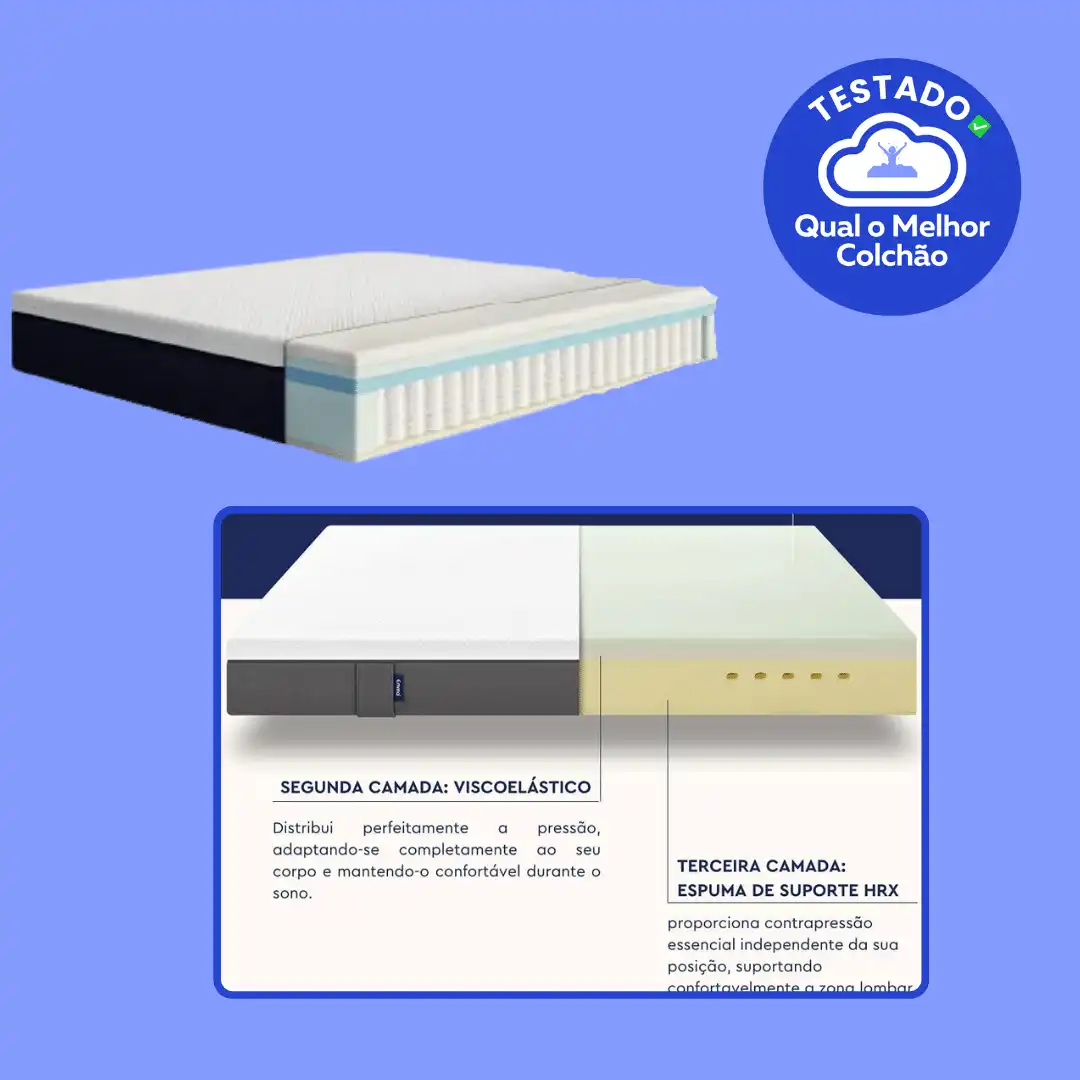 Colchão Queen Emma Premium Hybrid Molas Ensacadas AirFlex® e 10 anos de garantia - 158X198cm