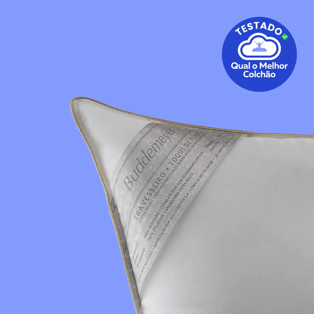 Travesseiro 50x70cm Buddemeyer Toque de Pluma Algodão Branco